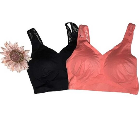 Rhonda Shear Brushed Lace Back Bra with Removable Pads 2 Pads 1X - Picture 4 of 8